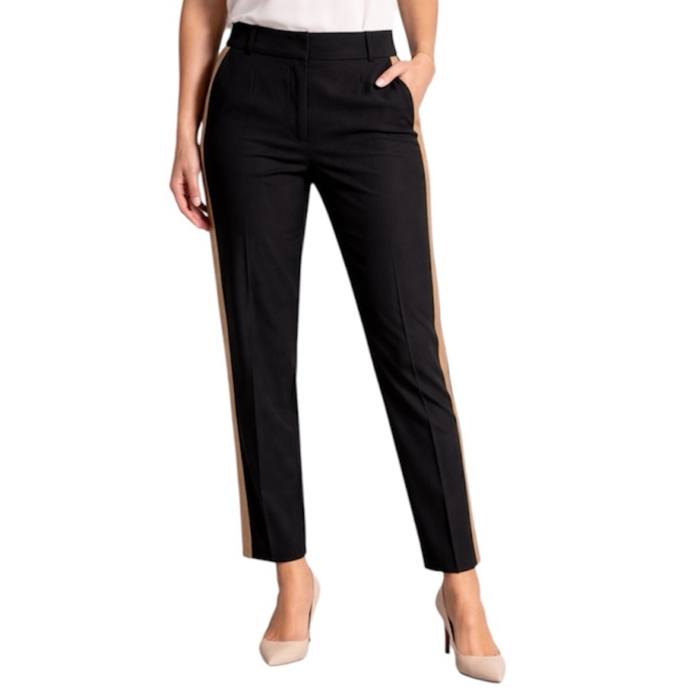 Talbots Signature NWT wool black with gold side stripe pants women’s 6 petite